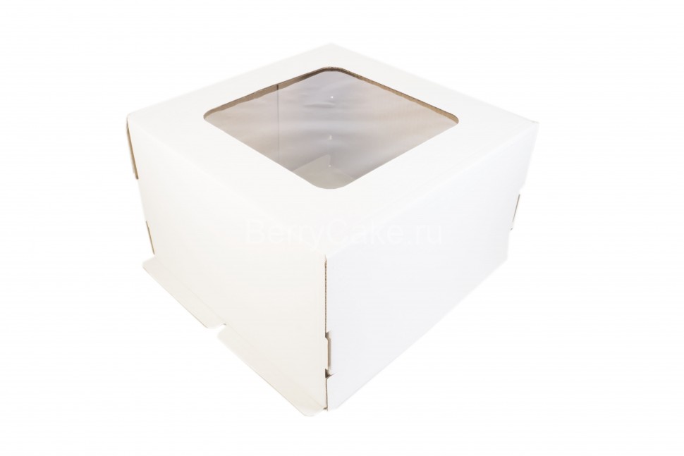 Коробка для торта 20*20*10см с квадратным окном (РАД)