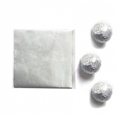 Фольга оберточная для конфет Серебряная 10*10 см, 100 шт.