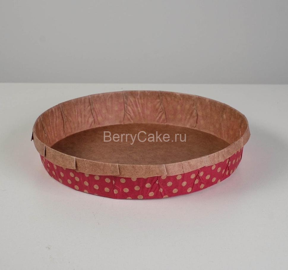 Форма для выпечки "Кантри", розовый в коричневый горошек, 18,5 х 3,5 см