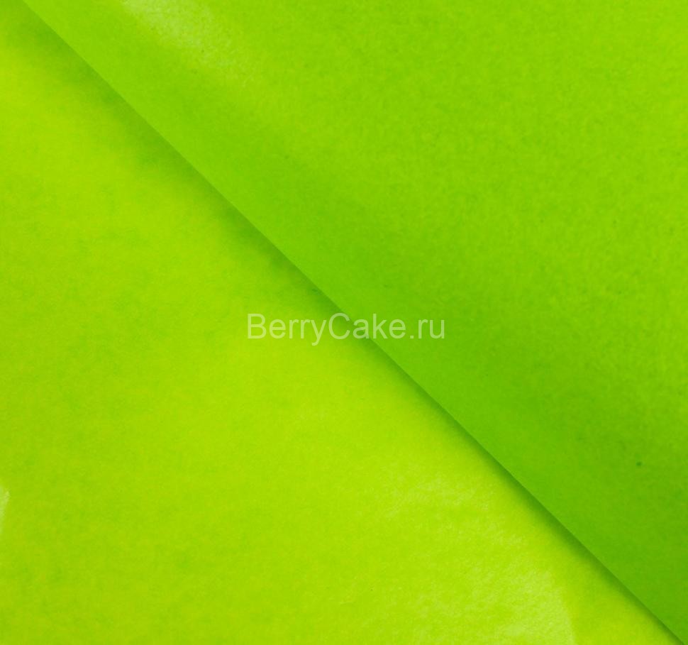 Бумага упаковочная тишью, зеленое яблоко, 50 см х 66 см