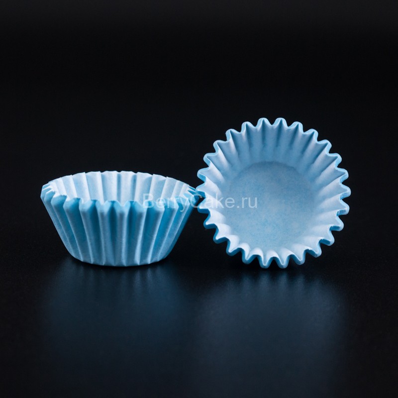 Капсулы бумажные для конфет Голубые 30*23 мм, 20 шт