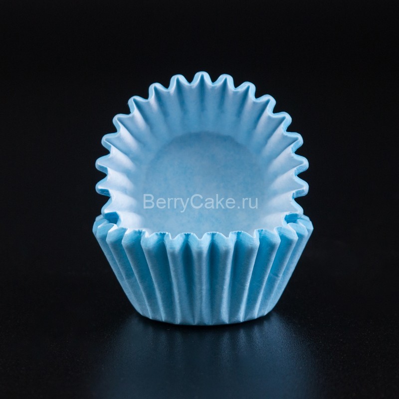 Капсулы бумажные для конфет Голубые 30*23 мм, 20 шт