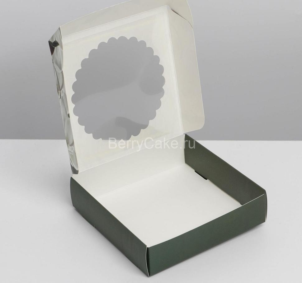 Коробка для макарун с низкими бортами "Манголия" ,11× 11× 3 см