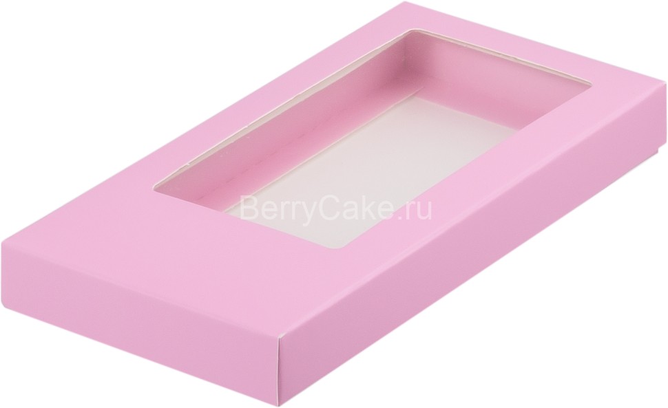 Коробка для шоколадной плитки 180*90*17 мм (розовая)(РУК)