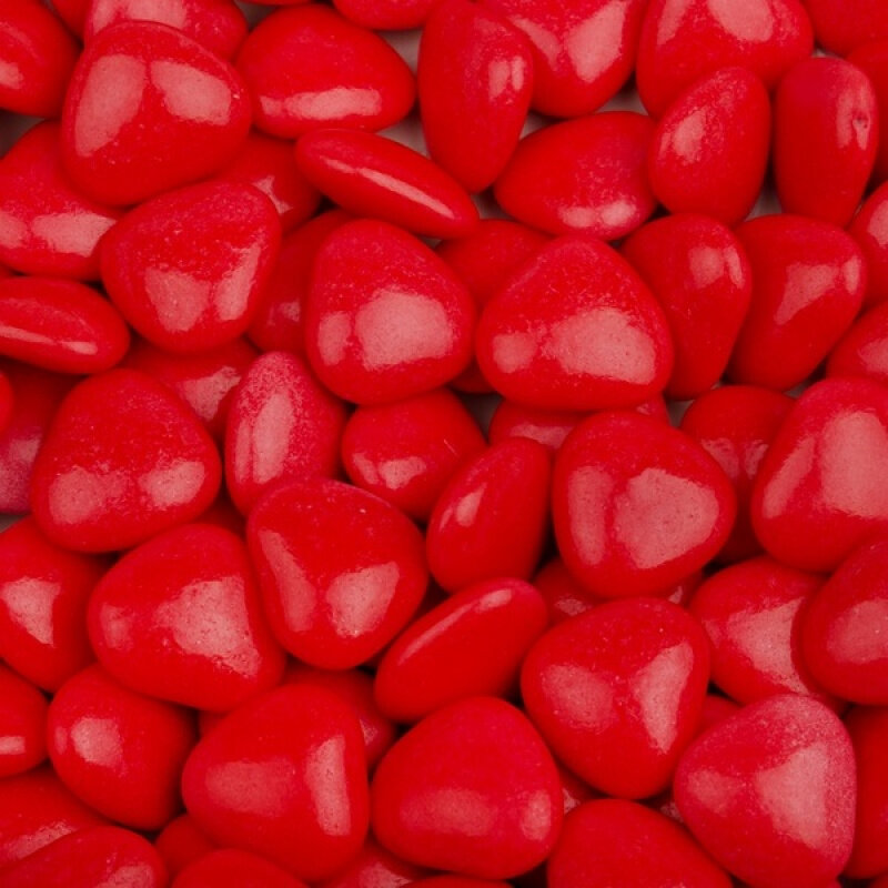 Декор шоколадный  Amarischia Сердечки красные 50 гр.