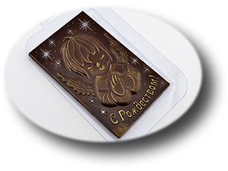 Форма для шоколада "Плитка с Рождеством Ангел"!!