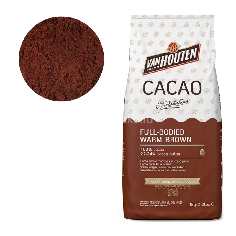 Какао-порошок алкализованный Van Houten Robust red Cameroon 20-22%, 100 гр.
