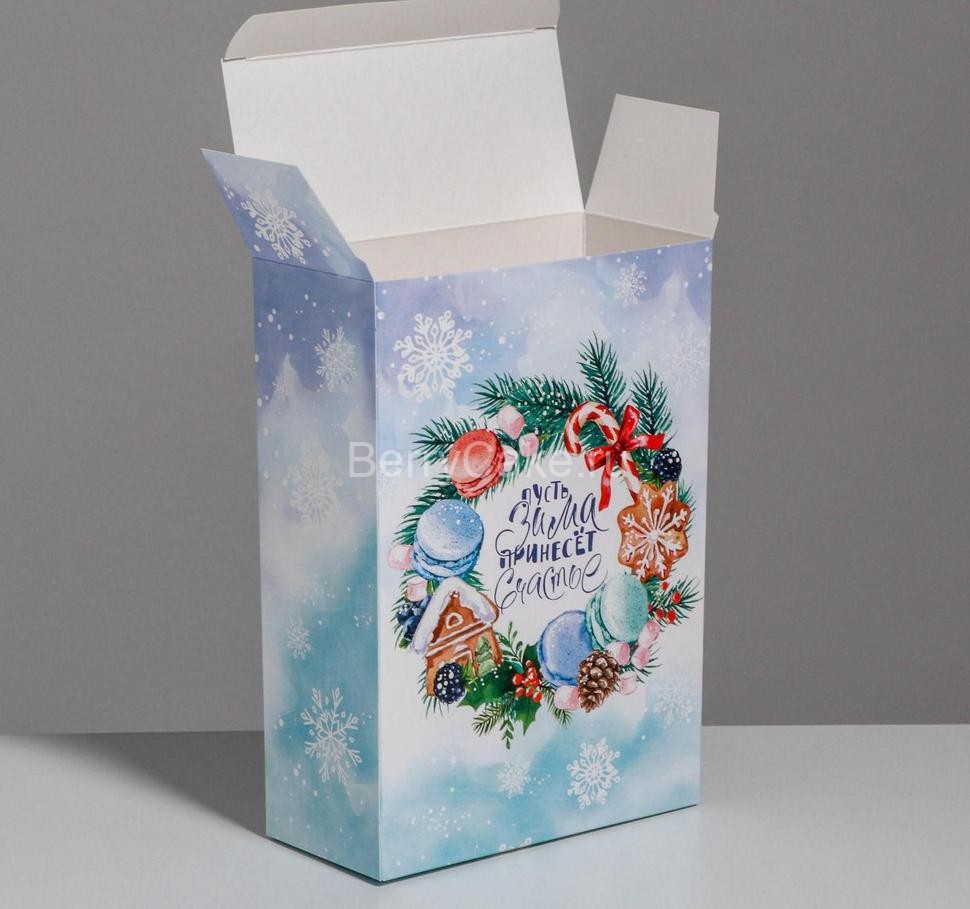 Складная коробка «Пусть зима принесёт счастье», 16 × 23 × 7.5 см