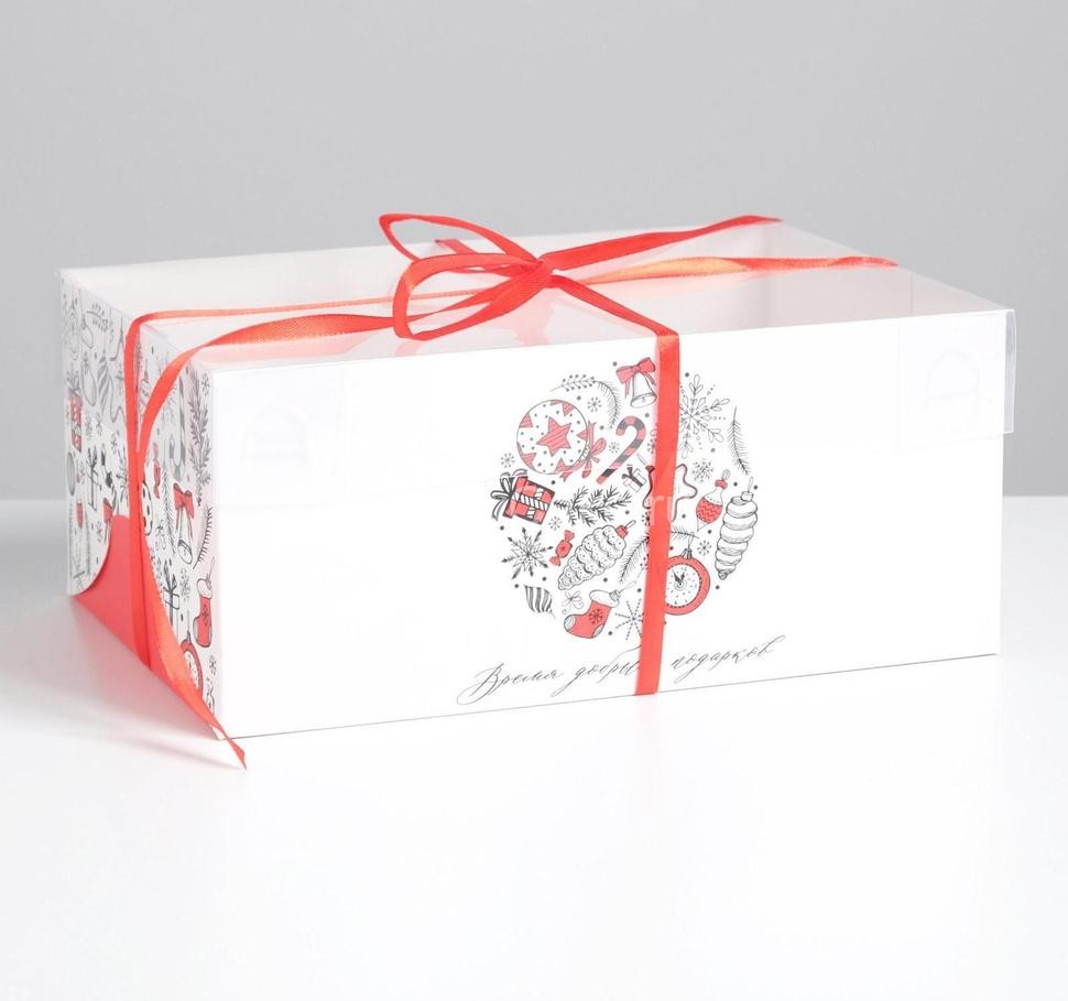 Коробка для капкейка «Время добрых подарков», 23 × 16 × 10 см