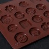 Форма для льда и шоколада "Пуговки", 16 ячеек, цвет МИКС!!