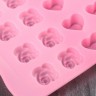 Форма для льда и шоколада "Подарок, сердце, роза", 24 ячейки, цвет шоколадный