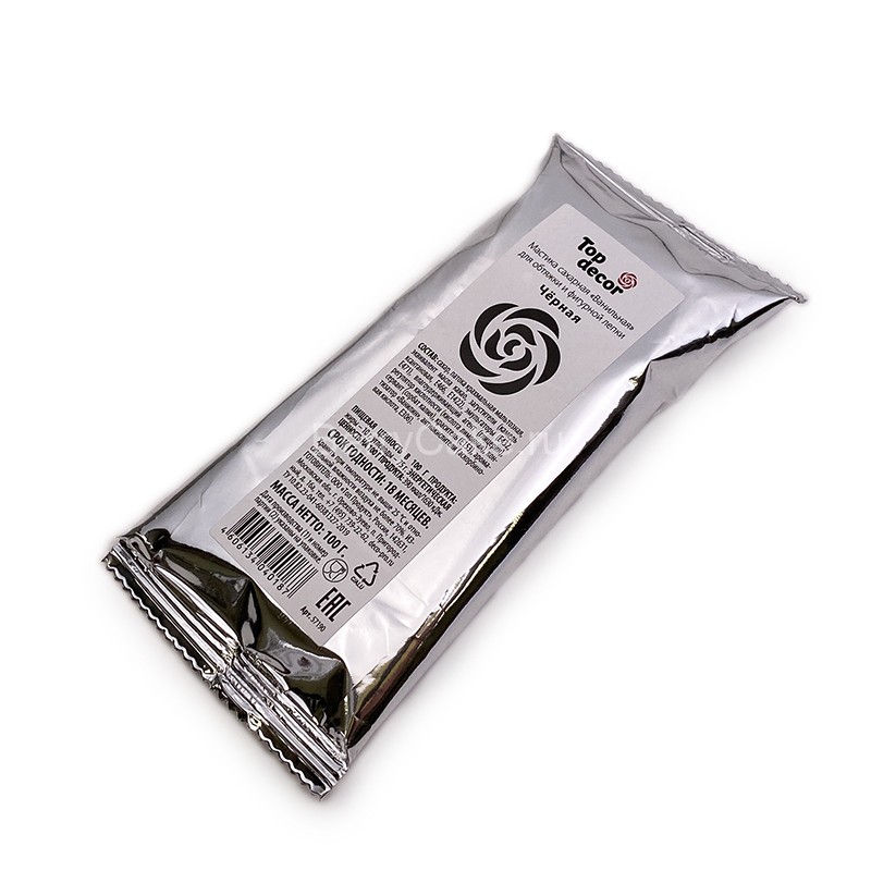 Мастика сахарная ванильная Топ продукт(черная 100гр)