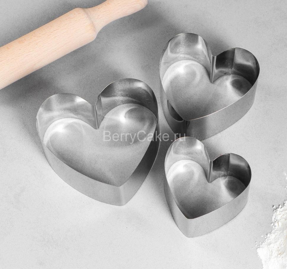 Набор форм для выпечки и выкладки "Сердце", 10 х 12 см, 3 шт.