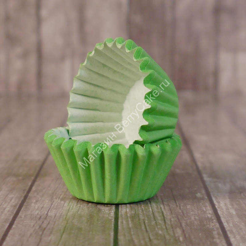 Капсулы бумажные для конфет Зеленые 35*23 мм 20 шт.